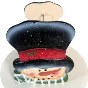 Rustic Wooden Snowman Crate Basket Winter Decorative VTG Storage Gift Country